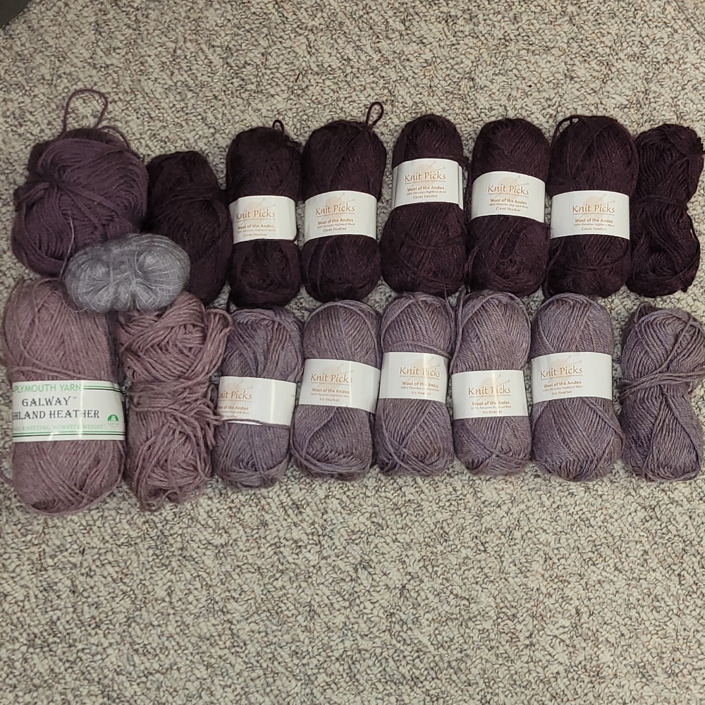 NEW Knit Picks Wool Mauve, Dark Burgundy Yarn Collection